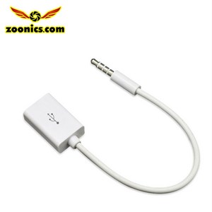 주닉스 AUX 데이터 3.5mm 잭 M 오디오 플러그 USB F 컨버터 케이블, AUX-3.5mm젠더