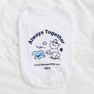 유앤펫 강아지옷 투게더 티셔츠(견주 커플룩) 중형견 대형견옷, 화이트