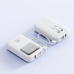 PYHO 20000mAh 보조배터리 66W 고속충전 디지털 디스플레이 대용량보조배터리, 화이트