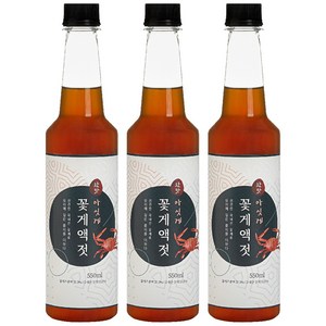 국내산 프리미엄 꽃게 꽃게액젓 천연 조미료 파김치 액젓 550ml, 3개