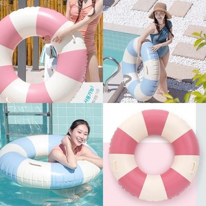 클래식 튜브 1+1 대형100cm 주니어 성인용 커플 물놀이용품, 1세트, 블루+핑크