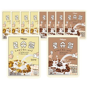 델리스푼 저당 고단백 시리얼 로슈얼 카카오맛 5p + 옥수수맛 5p, 1세트