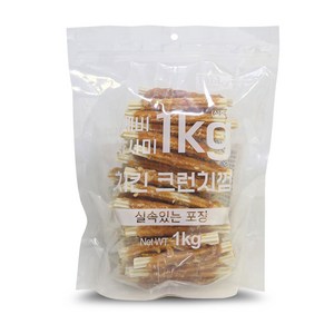 테비사사미 치킨 크런치껌 1kg 강아지 간식 대용량 1kg, 1개