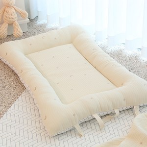 화모 듀라론 냉감 보트 아기침대 휴대용 신생아 유아침대, 별달은하수, 1개