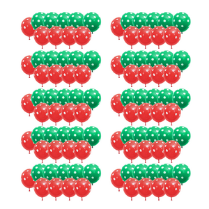 [피앤비유니티]크리스마스 고무풍선 혼합100입 모음, 1세트, 04)도트혼합100입 레드그린