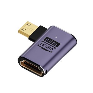 [JA207] Coms HDMI to Mini HDMI 변환 젠더 2.1 8K@60Hz UHD 연장 MF 미니HDMI 좌향꺾임, 본상품선택