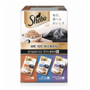 쉬바 어덜트용 리치 미니 파우치 3가지, 닭가슴살 + 오션, 35g, 24개