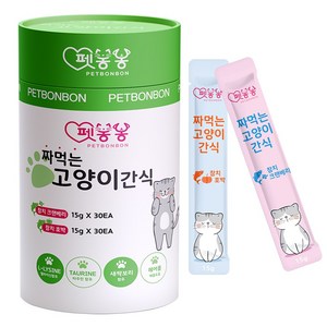 펫봉봉 NEW 짜먹는 고양이 간식 습식 고양이 스틱 대용량 60P, 1세트, 900g, 참치/크랜베리(30)+참치/호박(30)