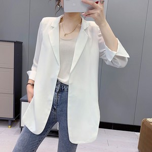 여성 캐주얼 얇은 칠부 소매 쉬폰 정장 자켓 Women's jacket