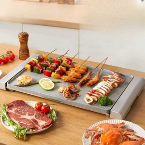 무연 전기 그릴 연기 냄새 안나는 불판 고기 생선구이, 실버 62x30cm
