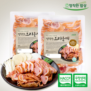 [K쇼핑]국내산 무항생제 정직한 오리훈제 180g*8팩, 특대/정직한 양념 소불고기 400g 4팩, 4개, 400g