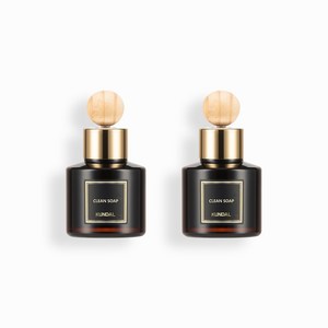 쿤달 퍼퓸 차량용 방향제 75ml 2개 + 우드볼 스틱 2개 세트, 클린솝향, 1세트