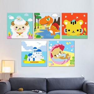 아이러브페인팅 테마 DIY 종이판형 보석십자수 2020 28종 모음 테마 큐빅 비즈 구슬 어린이, 13.공룡_브라키오사우르스 보석십자수, 1개