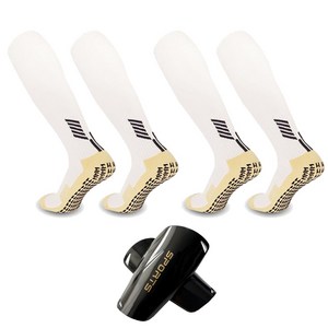 wrikri 미끄럼 방지 논슬립 남자 아동 축구 양말 정강이 보호대, 화이트S(7~10세이상), 1개