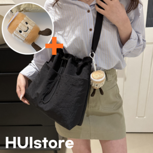 HUIstore 가벼운 나일론 숄더백 여성 미니 호보백