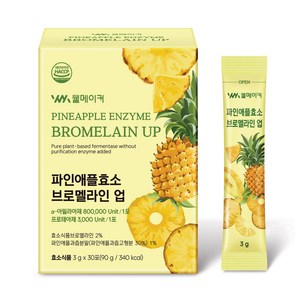 웰메이커 80만 고역가 파인앤플 효소 브로멜라인 업 단백질 분해효소, 1개, 90g