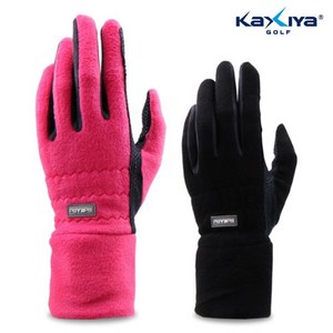 Kaxiya 여성용 방한 겨울용 양손 골프장갑, 블랙