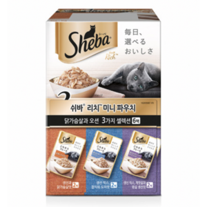 쉬바 어덜트용 리치 미니 파우치 3가지, 닭가슴살과 오션, 35g, 12개