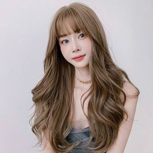 S컬 자연스러운 여신 긴머리 롱 웨이브 통가발 65CM, 1개, 멜란지브라운