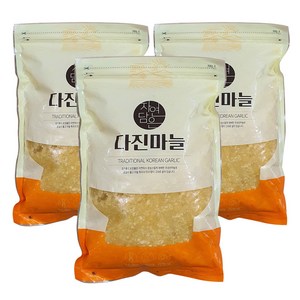 국내산 창녕마늘 냉장 다진마늘 간마늘 당일제조, 1kg, 3개