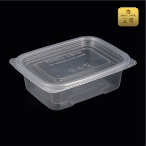 M-1317B 투명(중) 650ml 사각죽용기 반찬용기 분식용기 식품용기 포장용기, 500세트, 1개
