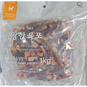 굿데이 건강한 육포 강아지 간식, 오리고기 + 고구마, 1kg, 1개