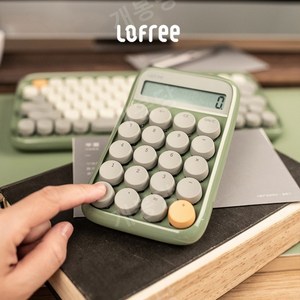 Lofee 로프리계산기 휴대용 레트로 인테리어, 그린 베이지