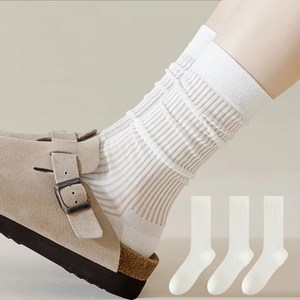 골지 시스루 롱롱 양말 망사 주름 셔링 삭스 여름 패션