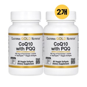 캘리포니아 골드 뉴트리션 CoQ10 코큐텐 PQQ 유비퀴논 100mg 60캡슐, 2개, 60정