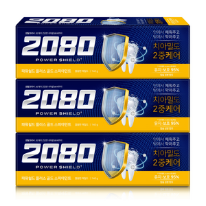 2080 파워쉴드 플러스 골드스피아민트 치약, 3개, 140g