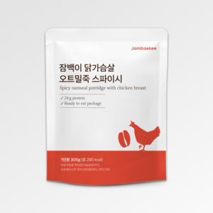 잠백이 실온 보관 오트밀 닭가슴살 죽 스파이시, 10개, 300g