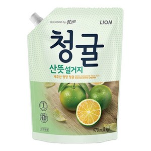 참그린 청귤 산뜻 설거지 주방세제 리필, 970ml, 1개