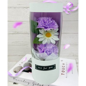 데이지 꽃두송이 카네이션 조화꽃, 퍼플, 1개