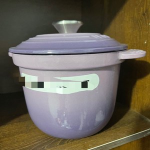 프랑스LE 무쇠주물냄비 고메밥솥 에나멜코팅 2중뚜껑, 퍼플, 지름18cm/고13.5cm/2.8KG, 1개
