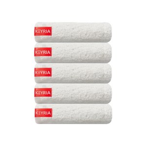 키리아 먼지없는 코마사 디자인 수건 5장, 1세트, 화이트 5장