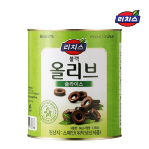 리치스 슬라이스 블랙 올리브, 3kg, 6개