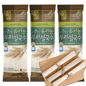 100% 국내산 유기농 밀로 만든 우리밀 국수 소면, 400g, 3개