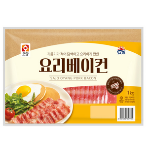 사조오양 요리베이컨 1kg 냉동베이컨 앞다리살, 2개