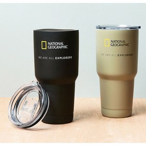 아틱앤베이스 내셔널지오그래픽 메가 이중스텐 텀블러, 600ml, 블랙
