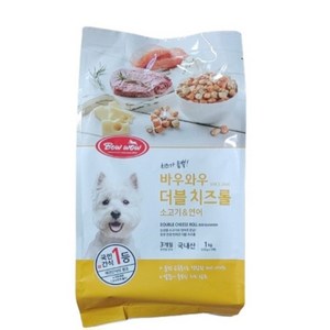 바우와우 더블 치즈롤 소고기&연어 1kg, 1개