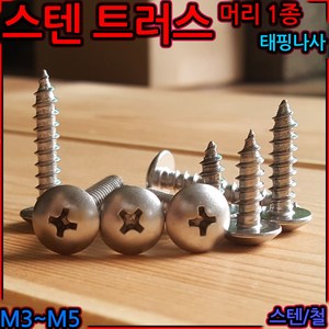 스텐 트러스머리 태핑 나사 피스 스크류 나사못 1종 M3 M5 M4 2종 4x16, 1-1 스텐트러스1종(M3), f)3x20mm-25개, 1개