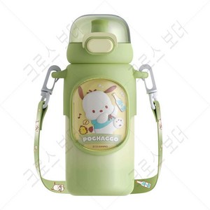 크로스 보더 Sanrio 산리오 원터치 보온보냉 어린이 텀블러 460ml, 연화 포차코, 1개