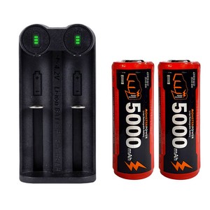 26650 배터리 2개 2구 충전기 1개 세트 C타입 5000mAh 몬스터파워