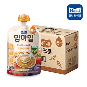 맘마밀 유아용 안심이유식 퓨레 오트밀과 사과프룬, 100g, 10개