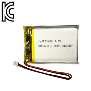 YJ 리튬폴리머배터리 KC인증 충전지 YJ703040 800mAh 리튬폴리머, 1개, 1개입