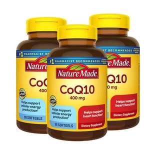 Natue Made 네이처메이드 코큐텐 CoQ10 400mg 90소프트젤 3병, 90정, 3개