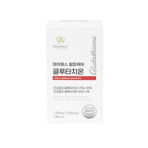 마이원스 알파케어 글루타치온 1000mg 식약청 HACCP 인증, 1개, 60정