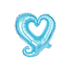 파티짱 꼬리하트 (중) 호일 은박 풍선, 블루