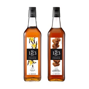 1883 바닐라 시럽 1000ml+1883 솔티드카라멜 시럽 1000ml, 1L, 2개