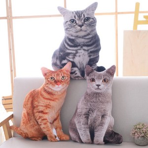 리얼 실사 고양이 펫로스극복 인형 쿠션, 까미(50cm)